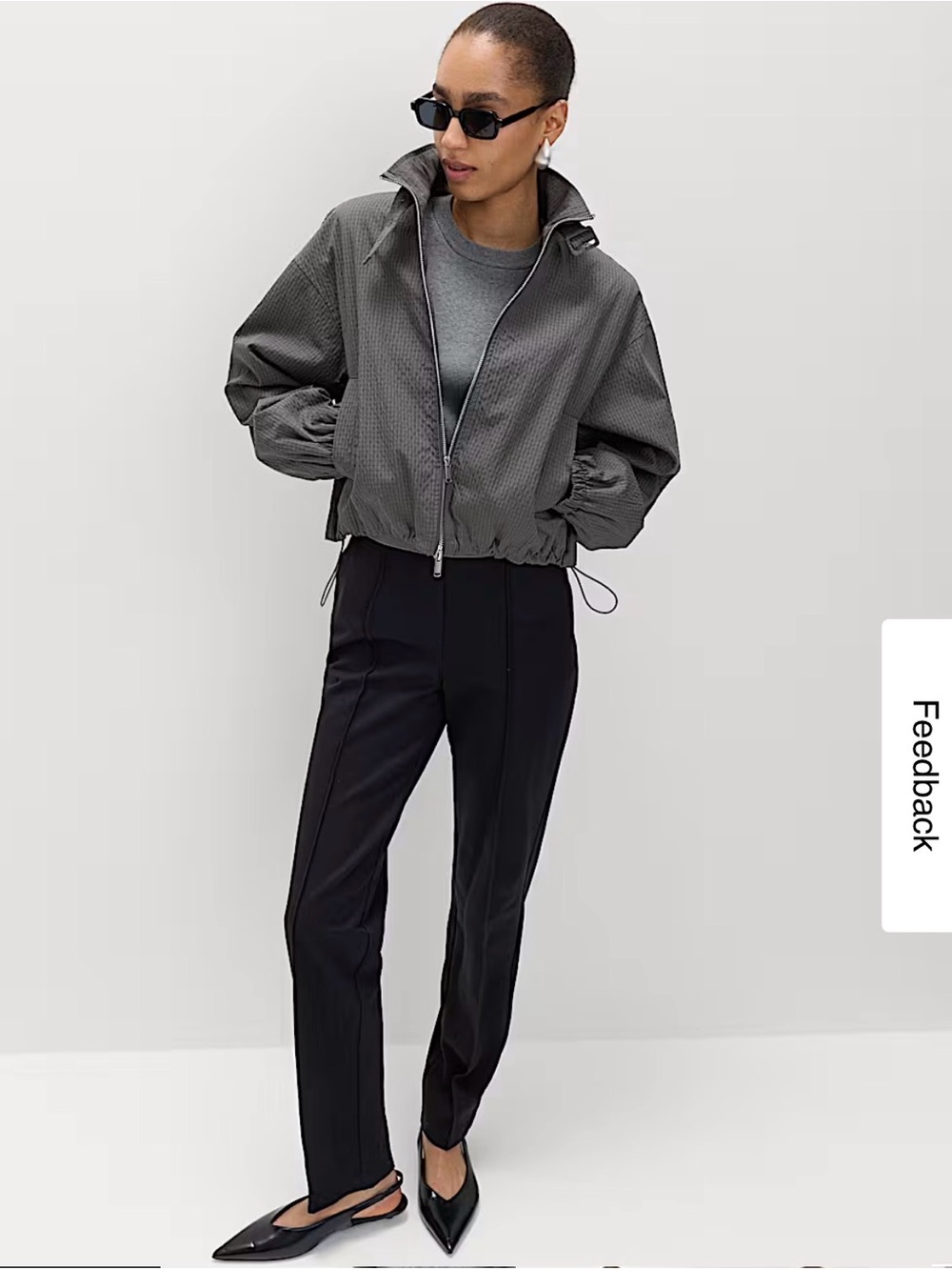 NEW M&S jersey twill straight leg ankle grazer trousers dark navy color